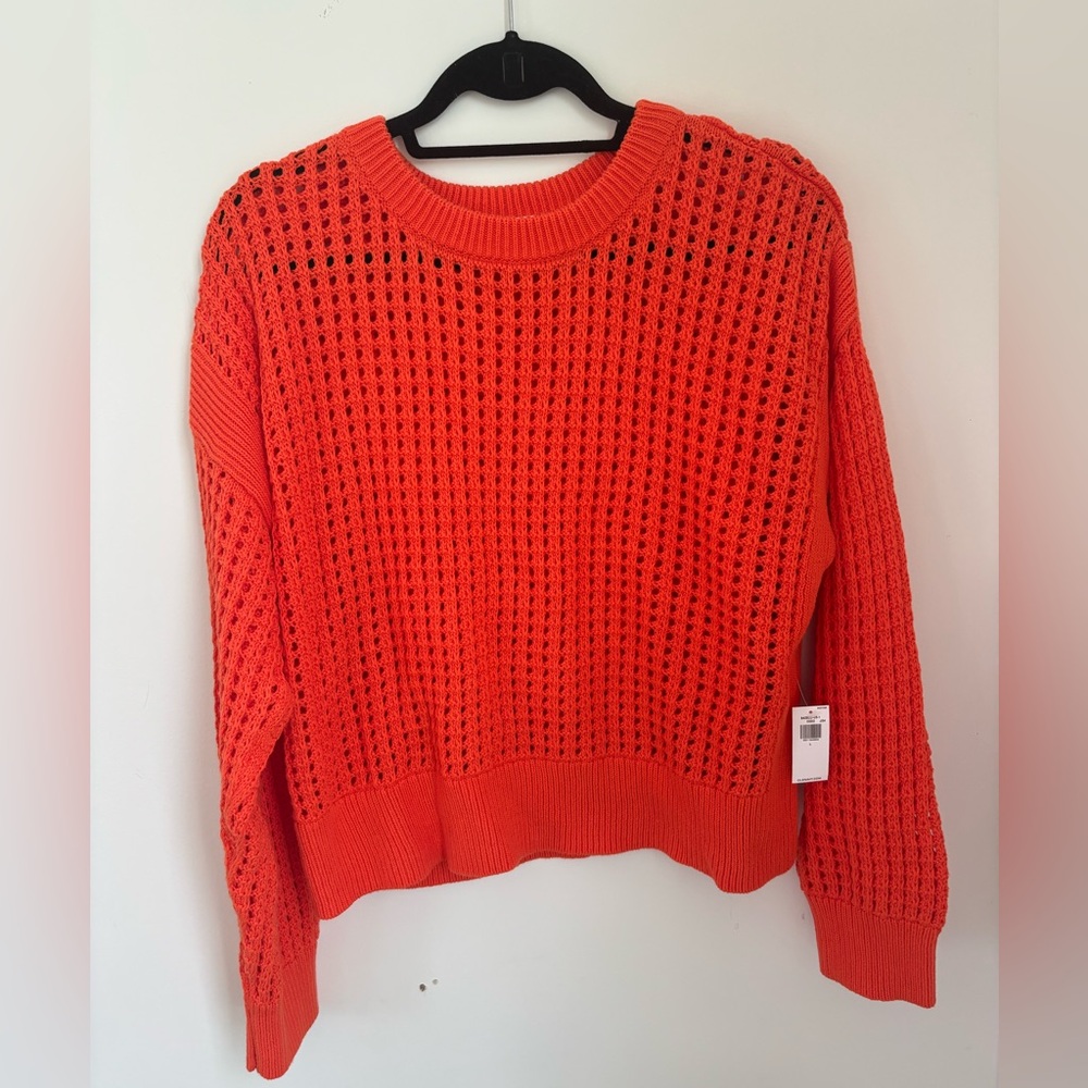 NWT Old Navy crochet open knit sweater size L